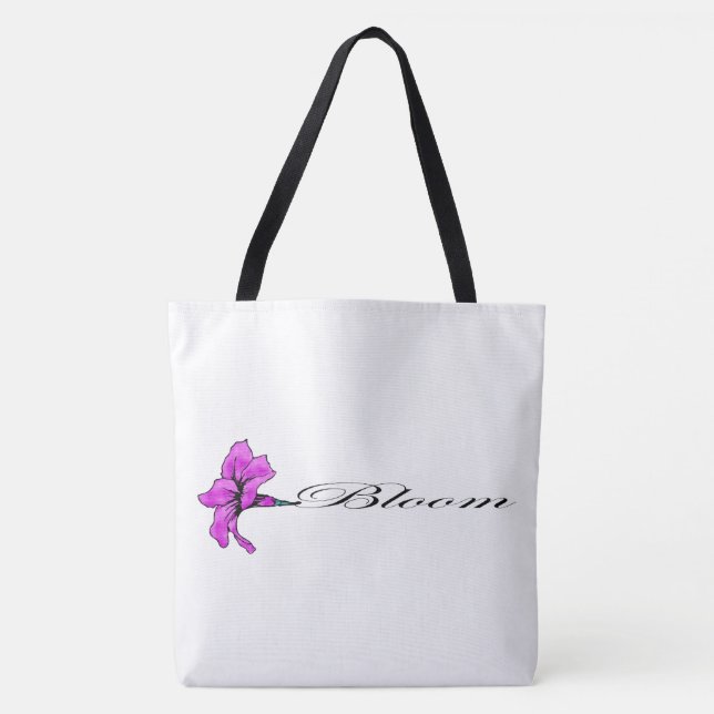 Bolso De Tela Flor rosa Bloom horizontal (Anverso)