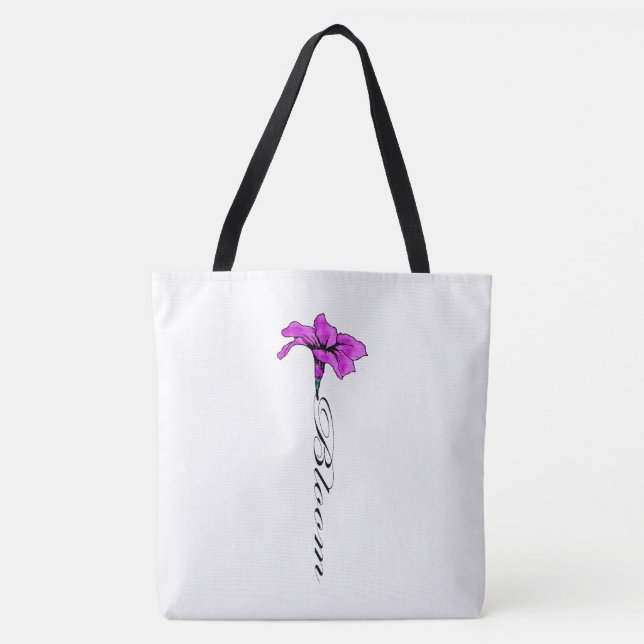 Bolso De Tela Flor rosa de baño (Anverso)