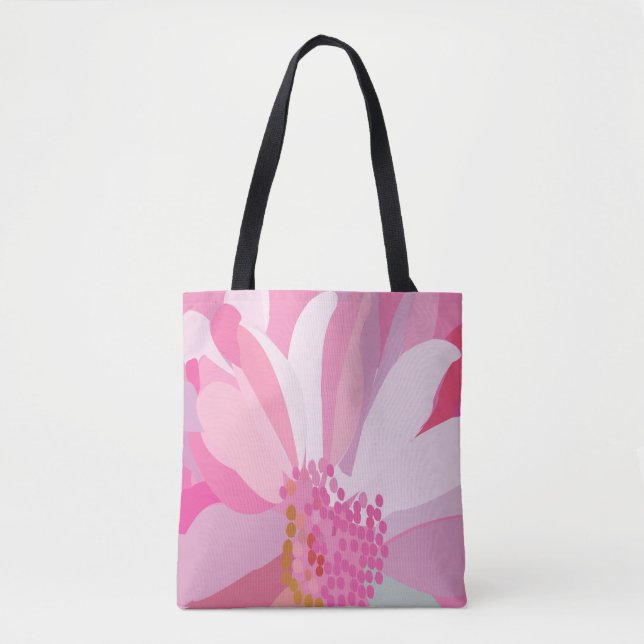 Bolso De Tela Flor rosa de margarita (Anverso)