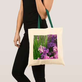 Bolso De Tela Flor rosa de verano y hierba