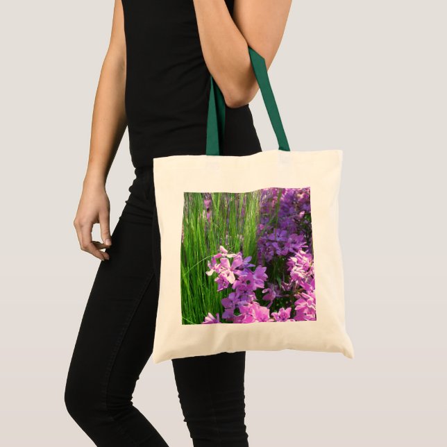Bolso De Tela Flor rosa de verano y hierba (Anverso (producto))