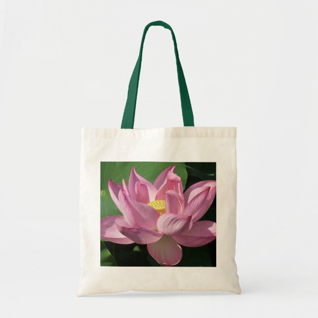 Bolso De Tela Flor rosa Lotus IV (Frente)