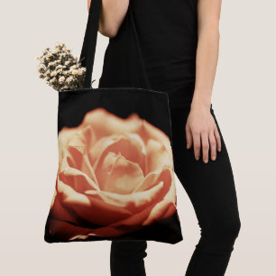 Bolso De Tela Flor rosa naranja de época