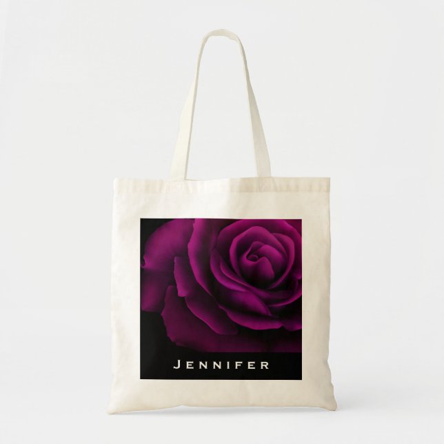 Bolso De Tela Flor rosa roja púrpura gótica (Frente)