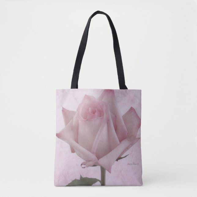 Bolso De Tela Flor rosa suave (Anverso)