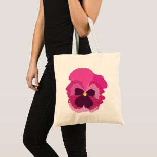 Bolso De Tela Flor rosada panosa