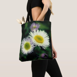 Bolso De Tela Flor salvaje Fleabane Daisy se acerca