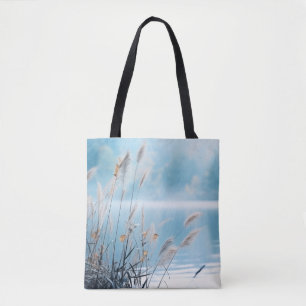 Bolso De Tela Flor silvestre Agua Lago Naturaleza Serene
