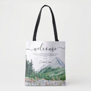 Bolso De Tela Flor Silvestre de Montaña Bienvenida de Boda