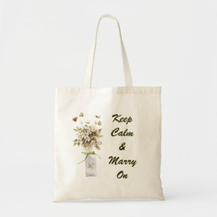 Bolso De Tela flor silvestre madera encalada boda de campo franc