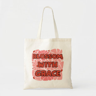 Bolso De Tela flor silvestre rosa que florece con gracia