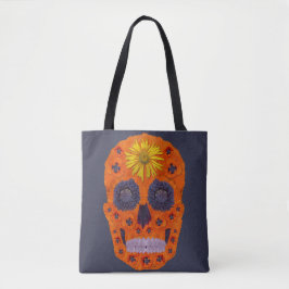 Bolso De Tela Flor Skull 1
