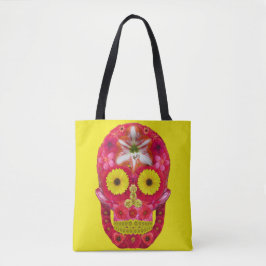 Bolso De Tela Flor Skull 6