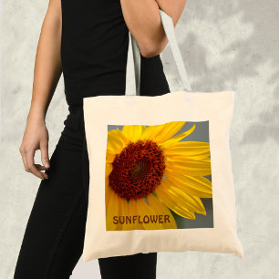 Bolso De Tela Flor Sunflower Brillante Negrita Brillante