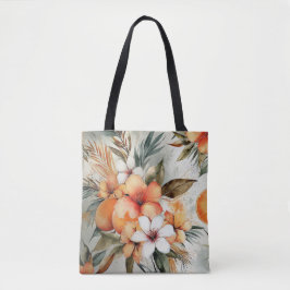 Bolso De Tela Flor tropical y sueño de cítricos - acuarela