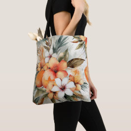 Bolso De Tela Flor tropical y sueño de cítricos - acuarela
