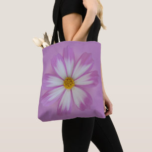 Bolso De Tela Flor violeta clara