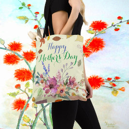 Bolso De Tela Flora del Día de la Madre Feliz Foliage de la vege