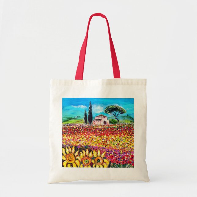 BOLSO DE TELA FLORA EN TUSCANIA (Frente)