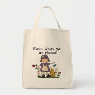 Bolso De Tela Floración donde usted está camisetas y regalos