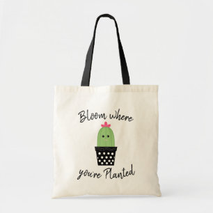 Bolso De Tela Floración donde usted está tote plantado del