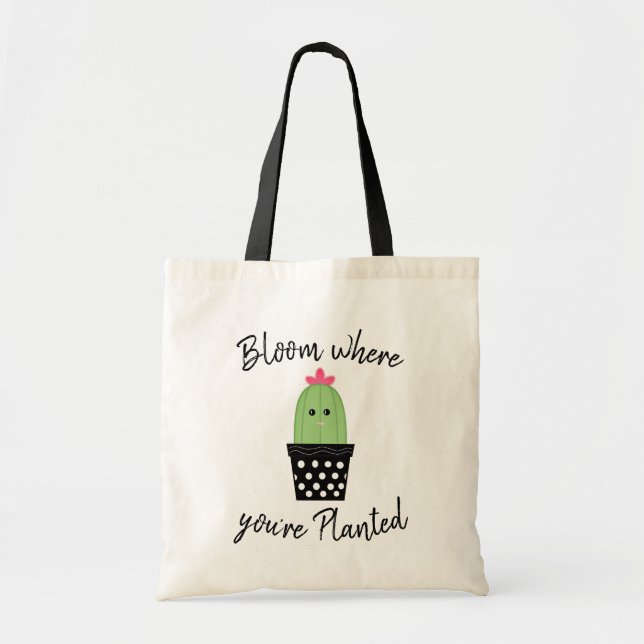Bolso De Tela Floración donde usted está tote plantado del (Frente)
