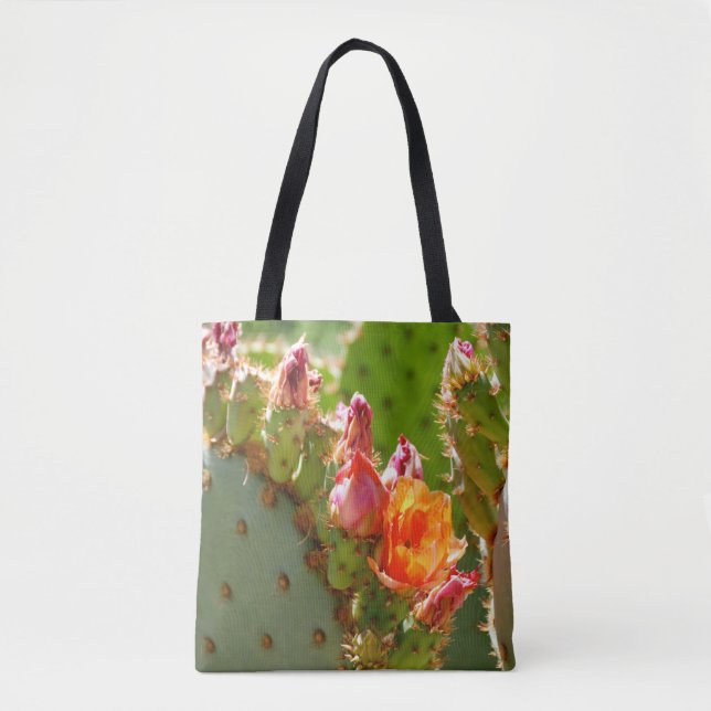 Bolso De Tela Floraciones anaranjadas del higo chumbo (Anverso)
