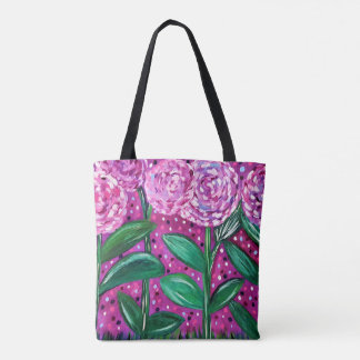 Bolso De Tela Floraciones rosadas