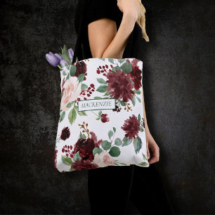 Bolso De Tela Floraciones rusas   Partido Bridal Terracotta Mars