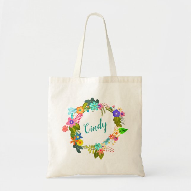 Bolso De Tela Floral (Frente)