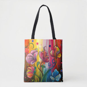 Bolso De Tela Floral abstracta colorida