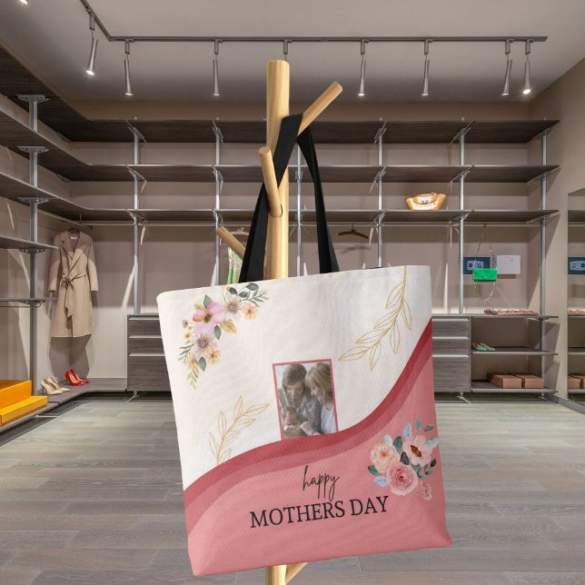 Bolso De Tela Floral acuarela Día de la Madre Poema y foto (Subido por el creador)