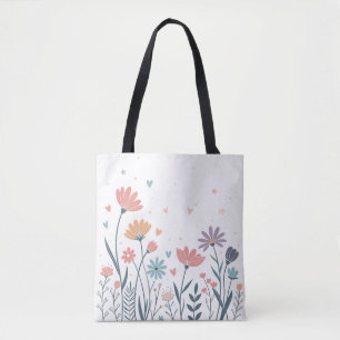 Bolso De Tela Floral acuática caprichosa