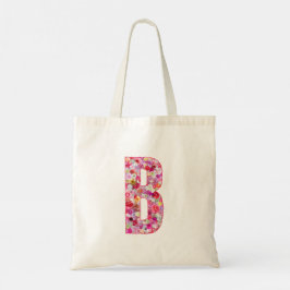 Bolso De Tela Floral Alphabet Letter B