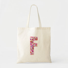 Bolso De Tela Floral Alphabet Letter F