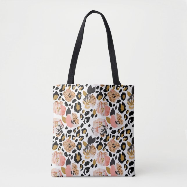 Bolso De Tela Floral, animal, patrón sin fisuras. (Anverso)
