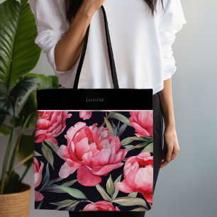 Bolso De Tela Floral audaz rosa caliente