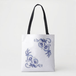 Bolso De Tela floral azul