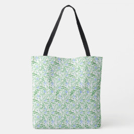 Bolso De Tela Floral azul perwinkle de bonito sobre fondo blanco