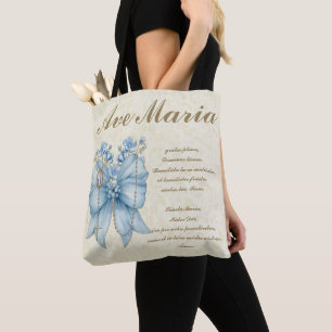 Bolso De Tela Floral azul santa Santa María
