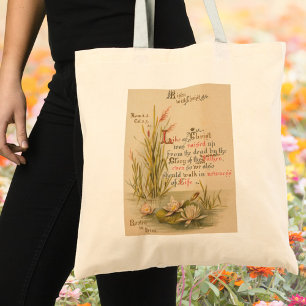 Bolso De Tela Floral bíblica católica frente a Pascua