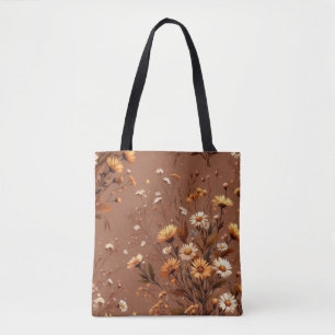Bolso De Tela Floral Boho Acuarela Terracota de Otoño