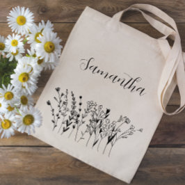 Bolso De Tela Floral Bridesmaid Nombre Bachelorette