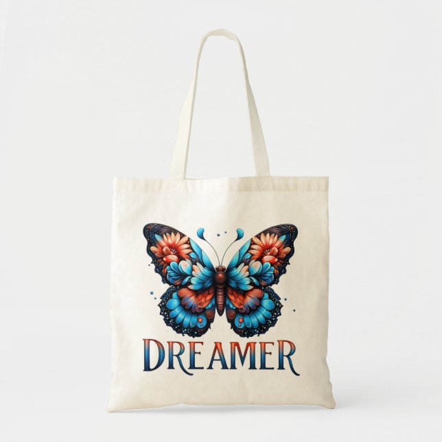 Bolso De Tela Floral Butterfly Dreamer Tote Bag (Frente)