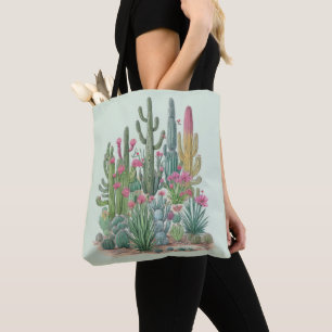 Bolso De Tela Floral Cactus