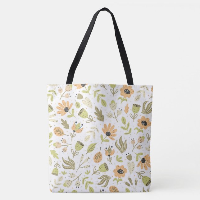 Bolso De Tela Floral caprichosa (Anverso)
