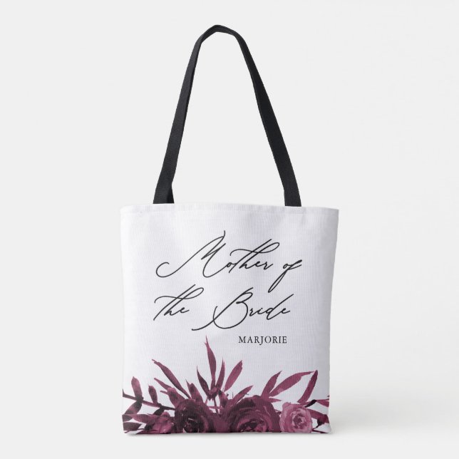 Bolso De Tela Floral con escritura de madre de novia (Reverso)