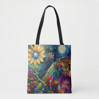 Bolso De Tela Floral Cosmic Bloom