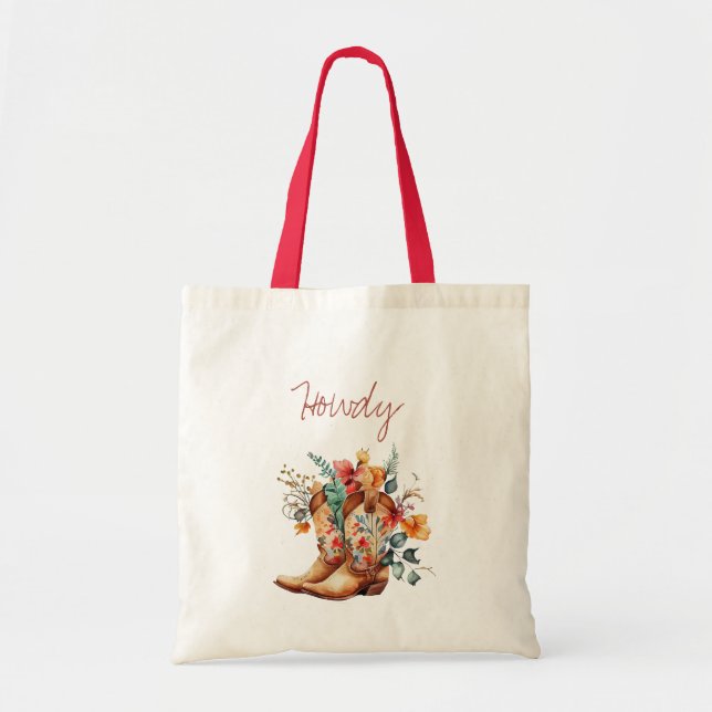 Bolso De Tela Floral Cowgirl Boots (Frente)