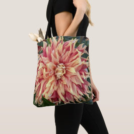 Bolso De Tela Floral Dahlia Bloom de color rojo y amarillo varia